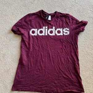 Adidas Maroon Tee with White Logo